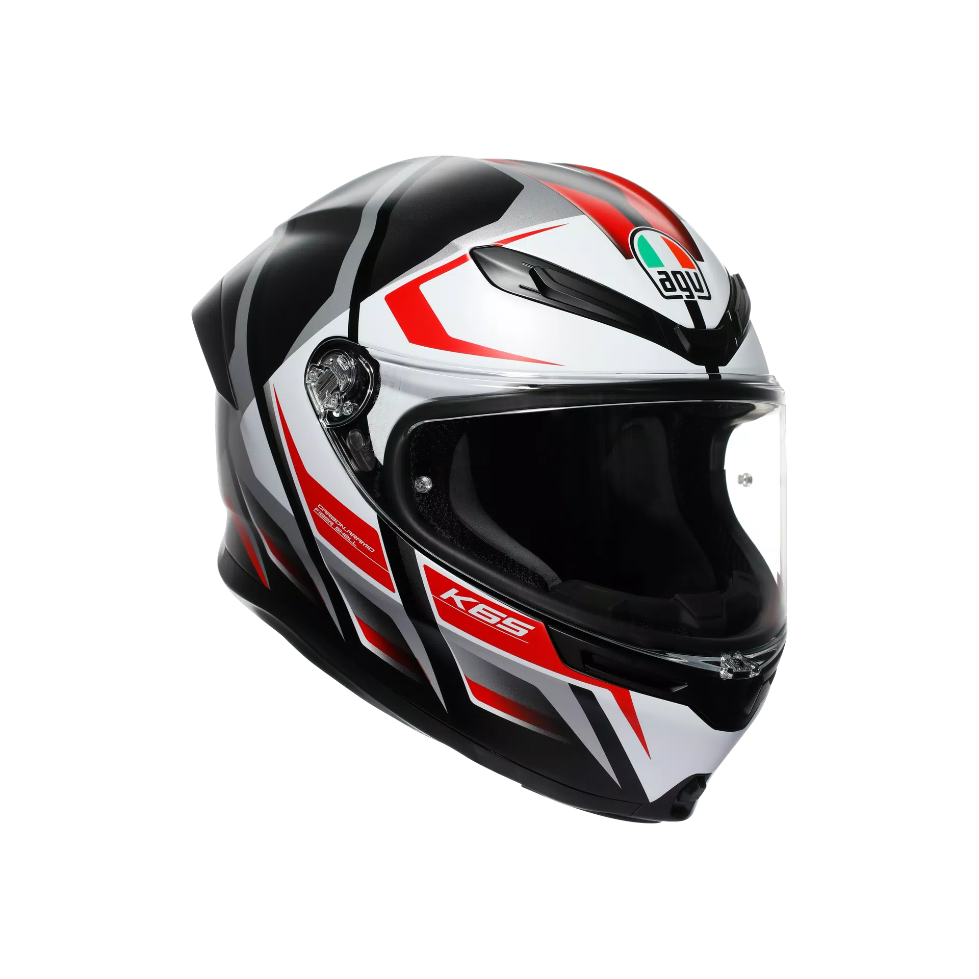 AGV - K6 S E2206 – KARVE MATT BLACK/WHITE/RED – DOT(E2206) – MŨ BẢO HIỂM FULLFACE AGV - Phượt 4P - Sản phẩm